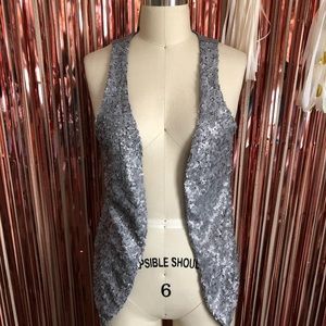 Silver Sequin Vest